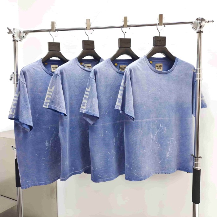 [Big & Tall for weights up to 260 lbs]1:1 quality version Vertical Letter Spray Print Washed Tee 2 colors 29319570