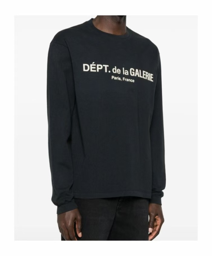 [Big & Tall for weights up to 260 lbs]1:1 quality version Flocked French Text Print Long Sleeve Tee 2 colors 29319568