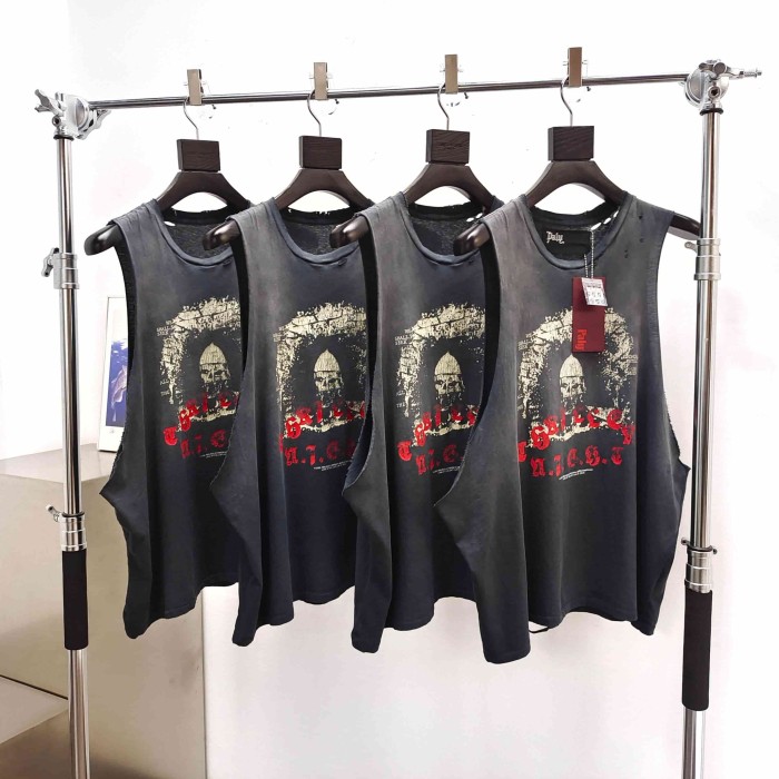 [Big & Tall for weights up to 260 lbs]1:1 quality version Thriller Night Print Washed Vest 29319593