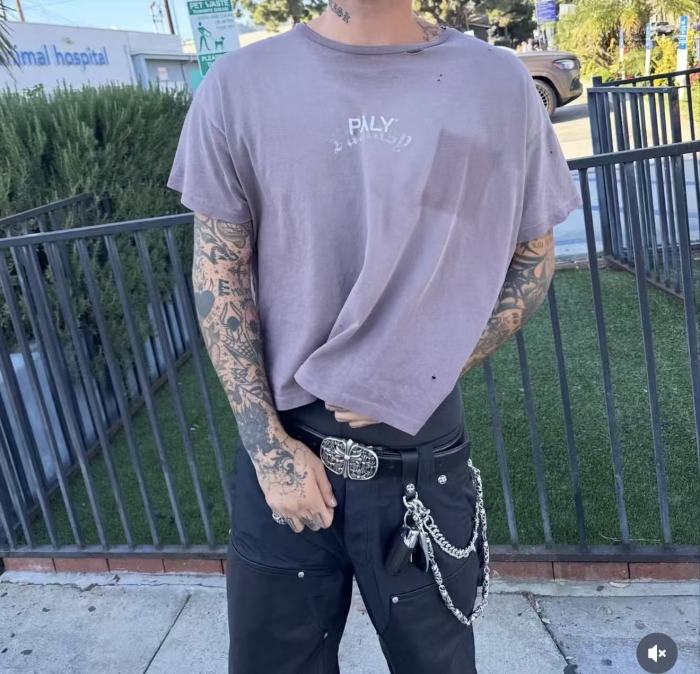 [Big & Tall for weights up to 260 lbs]1:1 quality version Worn Logo Print Washed Tee 2 colors 29319594