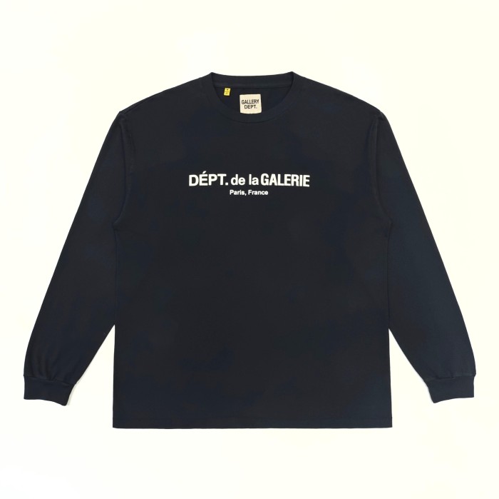 [Big & Tall for weights up to 260 lbs]1:1 quality version Flocked French Text Print Long Sleeve Tee 2 colors 29319568