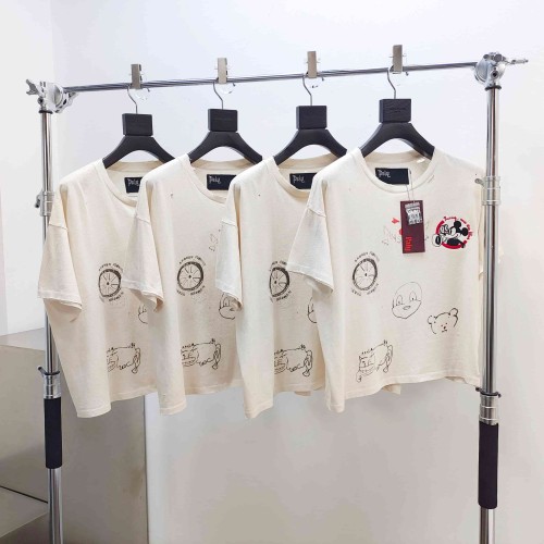 [Big & Tall for weights up to 260 lbs]1:1 quality version Cartoon Embroidery Beige Graffiti Tee 29319595