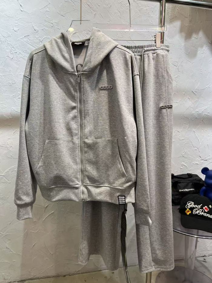 Silver Glitter Star Rhinestone Zip Hoodie & Pants Set 2 colors 29319474