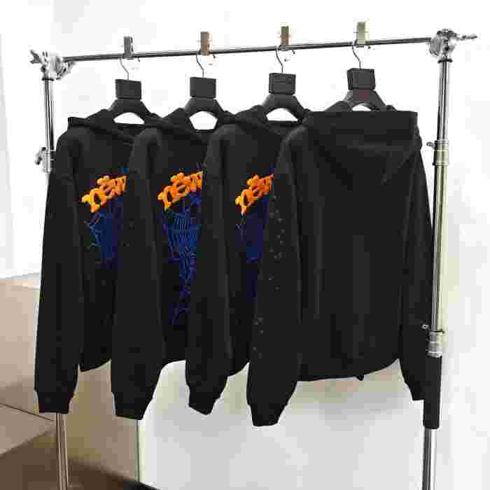 [Big & Tall for weights up to 220 lbs]1:1 quality version Orange New York Blue Mesh Print Hoodie & Pants Set 29319552