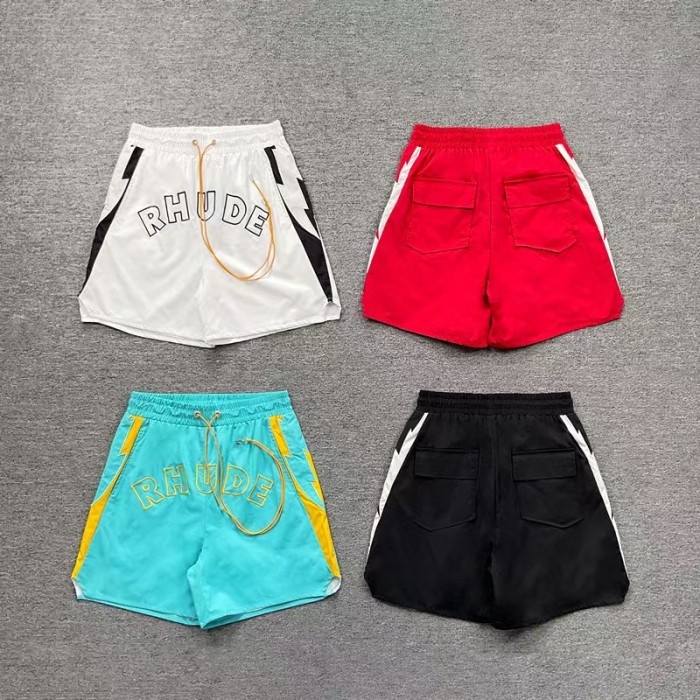Letter Embroidery Color Block Casual Unisex American High Street Beach Sports Shorts 4 colors 29315534