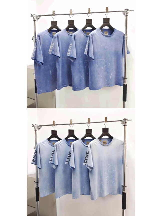 [Big & Tall for weights up to 260 lbs]1:1 quality version Vertical Letter Spray Print Washed Tee 2 colors 29319570