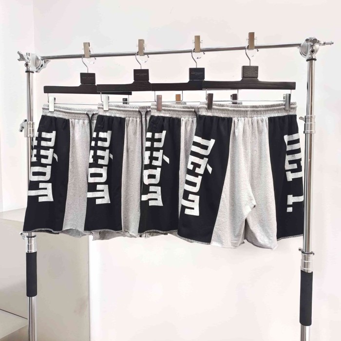 [Big & Tall for weights up to 260 lbs]1:1 quality version Left Right White Letter Grey Black Spliced Shorts 29319571