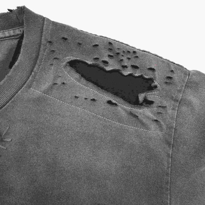 [Big & Tall for weights up to 260 lbs]1:1 quality version Patch Ripped Pocket Print Washed Tee 29319569