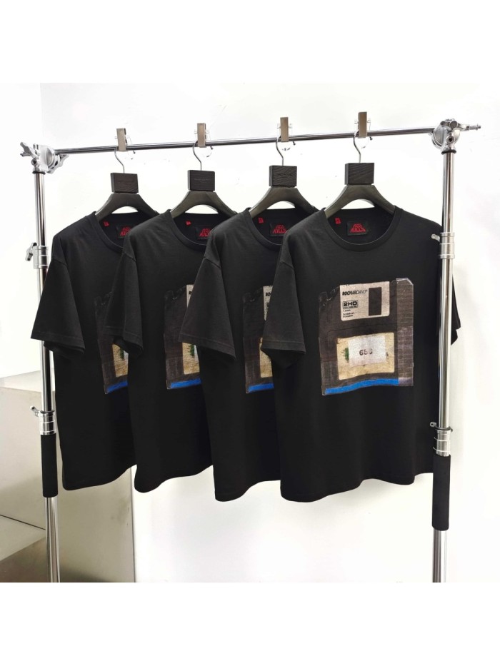 [Big & Tall for weights up to 260 lbs]1:1 quality version Floppy Disk Print Black Tee 29319567