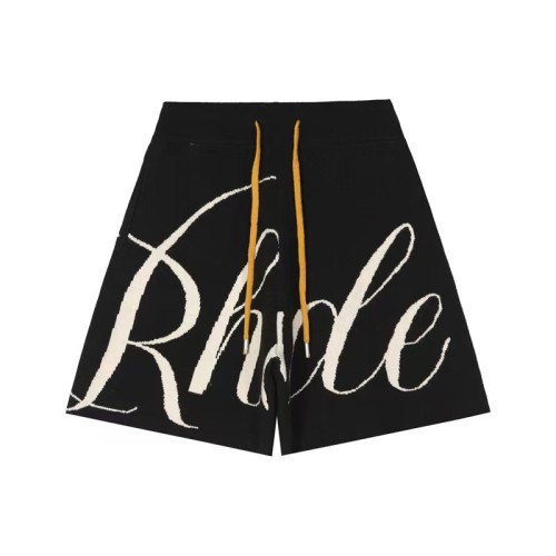 American High Street Style Cursive Letter Jacquard Knit Drawstring Casual Shorts 29316647