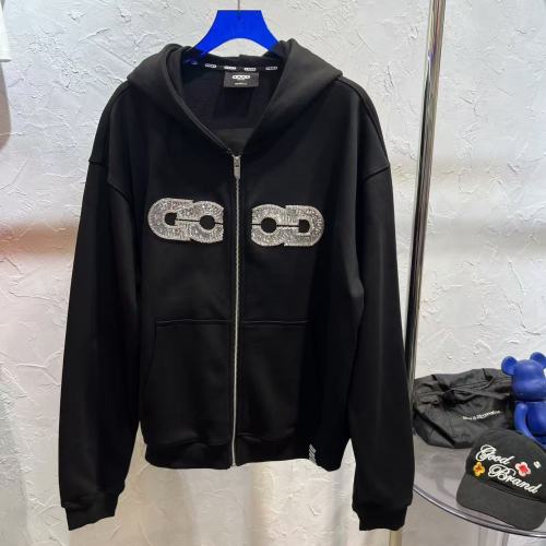 Map Sequin Embroidery Zip Hoodie 29319475