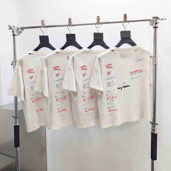 [Big & Tall for weights up to 260 lbs]1:1 quality version Cartoon Embroidery Beige Graffiti Tee 29319595