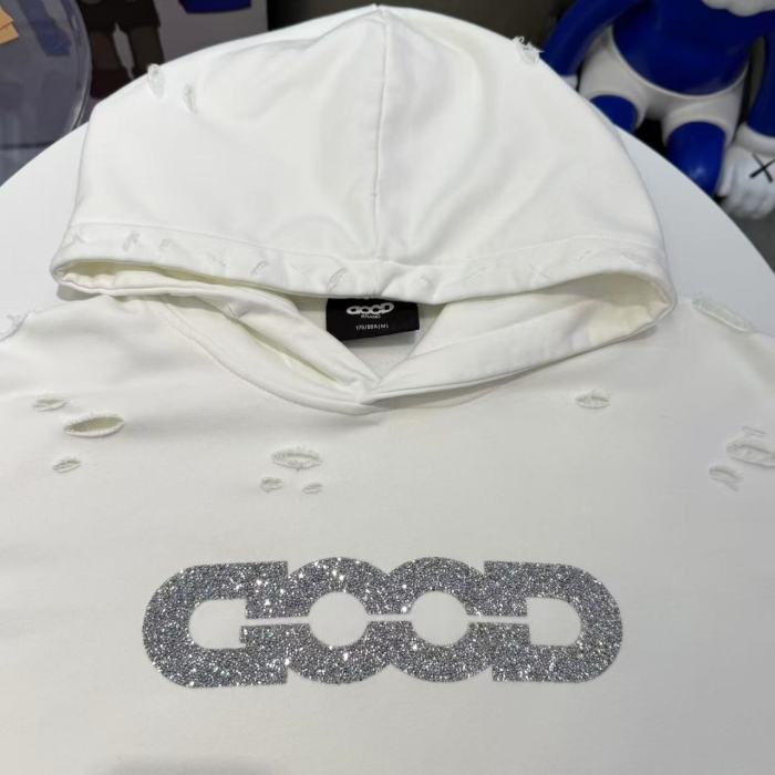 Fine Glitter Crushed Diamond Distressed Hoodie 3 colors 29319479
