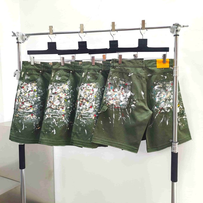 [Big & Tall for weights up to 260 lbs]1:1 quality version Full Paint Splatter Dark Green Shorts 29319572