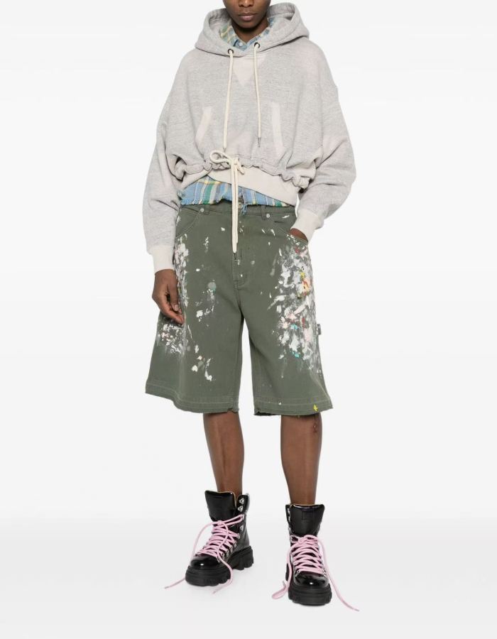 [Big & Tall for weights up to 260 lbs]1:1 quality version Full Paint Splatter Dark Green Shorts 29319572