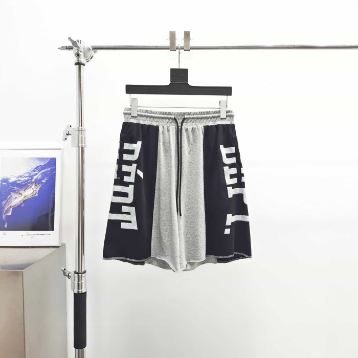 [Big & Tall for weights up to 260 lbs]1:1 quality version Left Right White Letter Grey Black Spliced Shorts 29319571