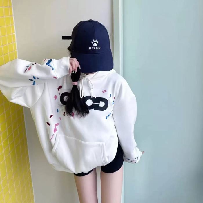 Colorful Candy Embroidery Splash Ink Hoodie 2 colors 29319476