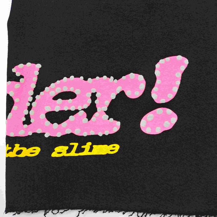 [Big & Tall for weights up to 220 lbs]1:1 quality version Pink Letter Black Mesh Black Zip Hoodie & Shorts Set 29319550