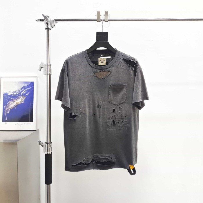 [Big & Tall for weights up to 260 lbs]1:1 quality version Patch Ripped Pocket Print Washed Tee 29319569