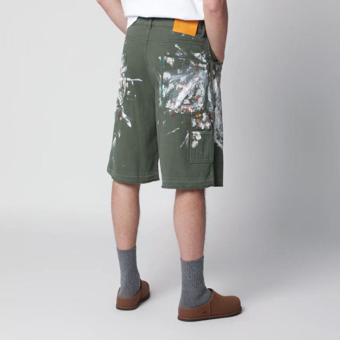 [Big & Tall for weights up to 260 lbs]1:1 quality version Full Paint Splatter Dark Green Shorts 29319572