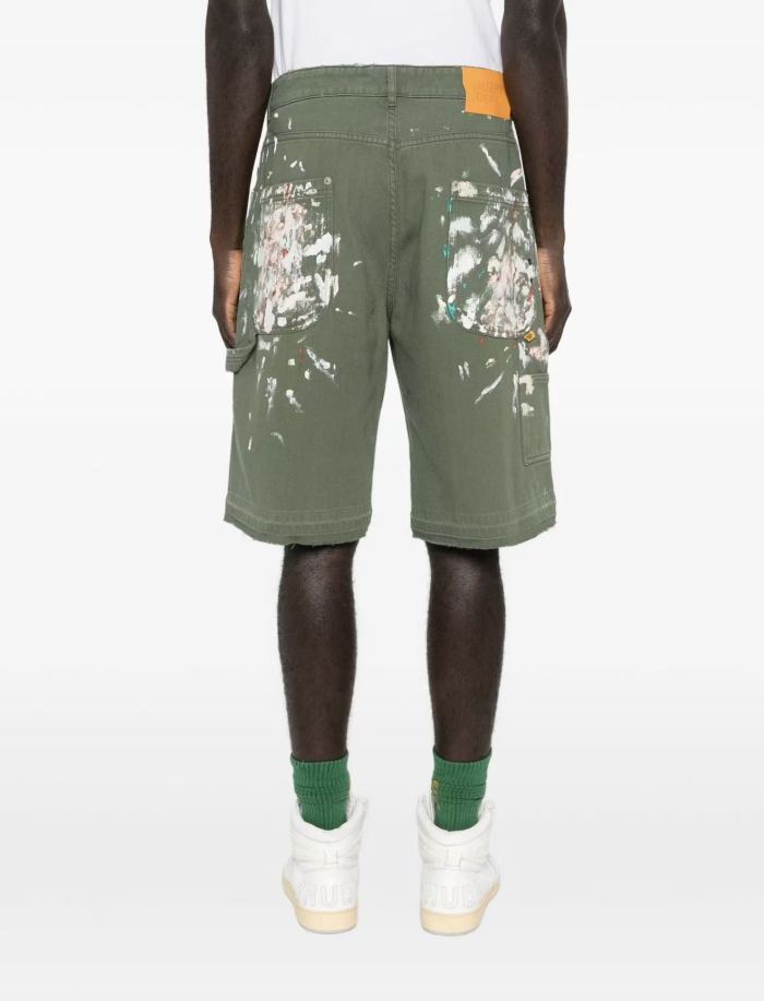 [Big & Tall for weights up to 260 lbs]1:1 quality version Full Paint Splatter Dark Green Shorts 29319572