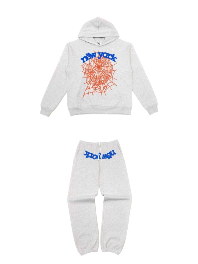 [Big & Tall for weights up to 220 lbs]1:1 quality version Blue New York Orange Mesh Print Hoodie & Pants Set 29319553