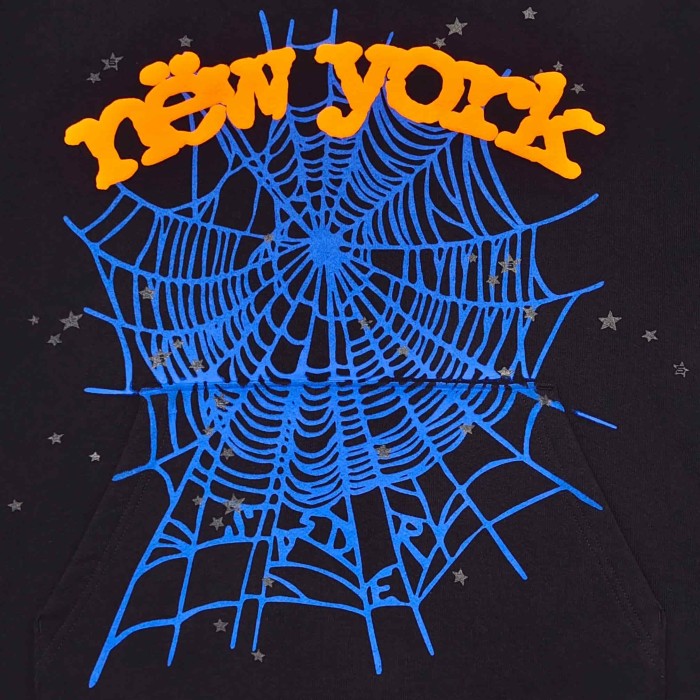 [Big & Tall for weights up to 220 lbs]1:1 quality version Orange New York Blue Mesh Print Hoodie & Pants Set 29319552