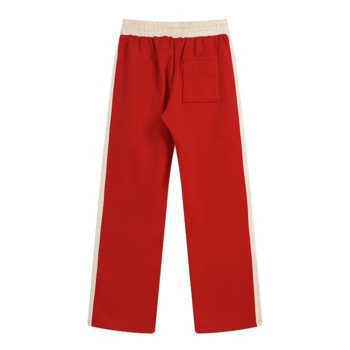 Vintage College Style Rhude Letter Print Color Block Half Zip Fleece Lined Sweatshirt & Sweatpants Set 4 colors 29317688