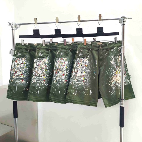 [Big & Tall for weights up to 260 lbs]1:1 quality version Full Paint Splatter Dark Green Shorts 29319572