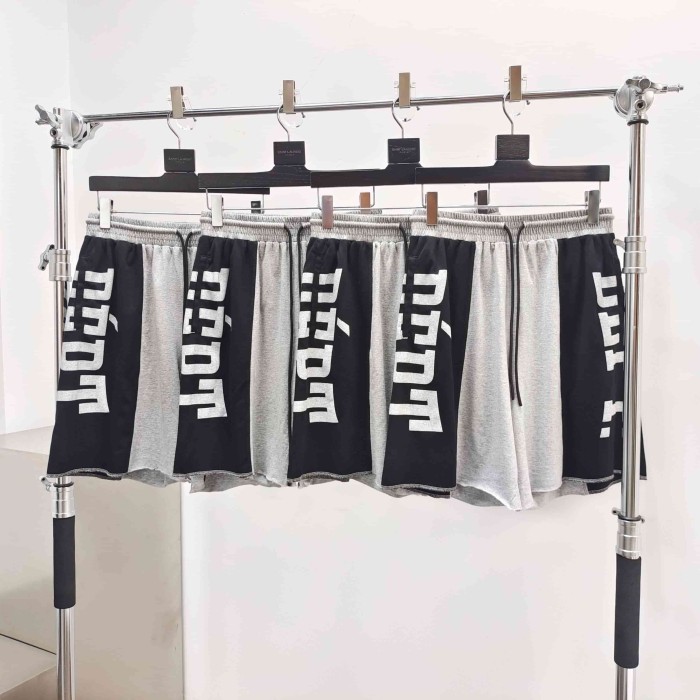 [Big & Tall for weights up to 260 lbs]1:1 quality version Left Right White Letter Grey Black Spliced Shorts 29319571