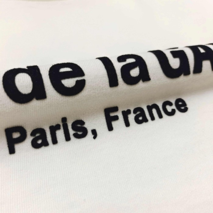 [Big & Tall for weights up to 260 lbs]1:1 quality version Flocked French Text Print Long Sleeve Tee 2 colors 29319568