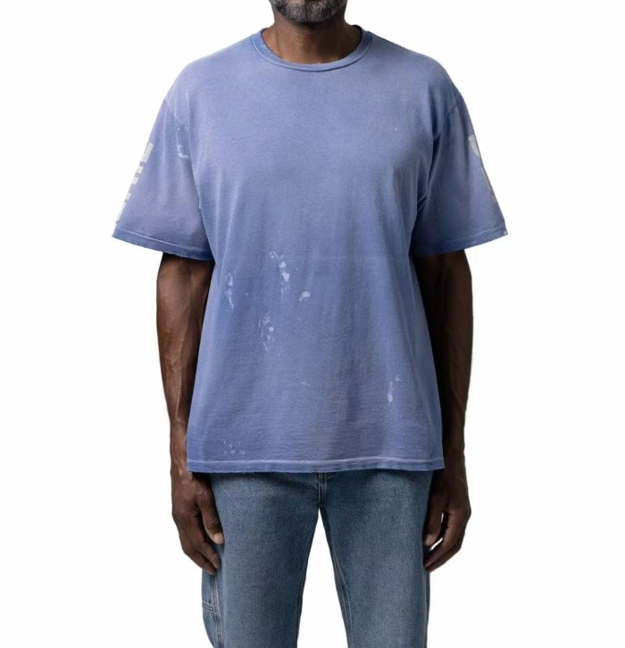 [Big & Tall for weights up to 260 lbs]1:1 quality version Vertical Letter Spray Print Washed Tee 2 colors 29319570