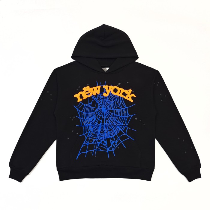 [Big & Tall for weights up to 220 lbs]1:1 quality version Orange New York Blue Mesh Print Hoodie & Pants Set 29319552