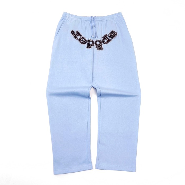 [Big & Tall for weights up to 220 lbs]1:1 quality version Mixed Rhinestone Letter Light Blue Zip Hoodie & Pants Set 29319555