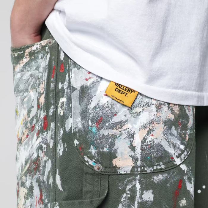 [Big & Tall for weights up to 260 lbs]1:1 quality version Full Paint Splatter Dark Green Shorts 29319572