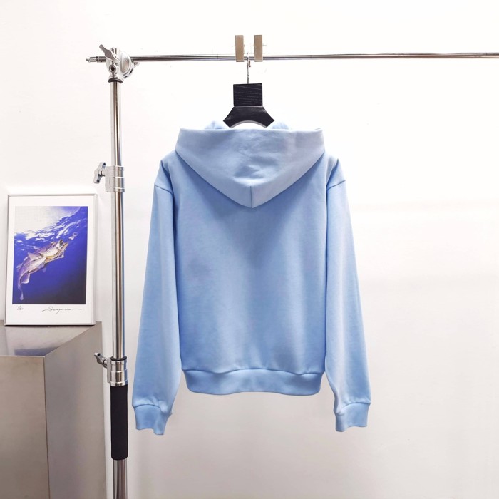[Big & Tall for weights up to 220 lbs]1:1 quality version Mixed Rhinestone Letter Light Blue Zip Hoodie & Pants Set 29319555