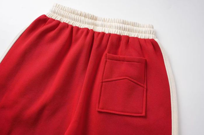Vintage College Style Rhude Letter Print Color Block Half Zip Fleece Lined Sweatshirt & Sweatpants Set 4 colors 29317688