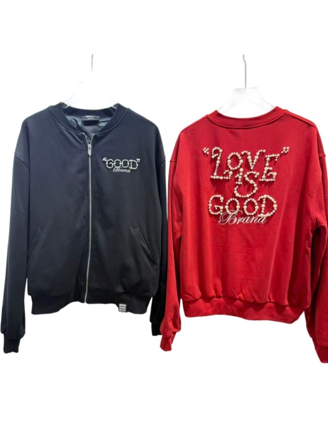 Pearl Logo Embroidery Baseball Collar Zip Jacket 2 colors 29319482