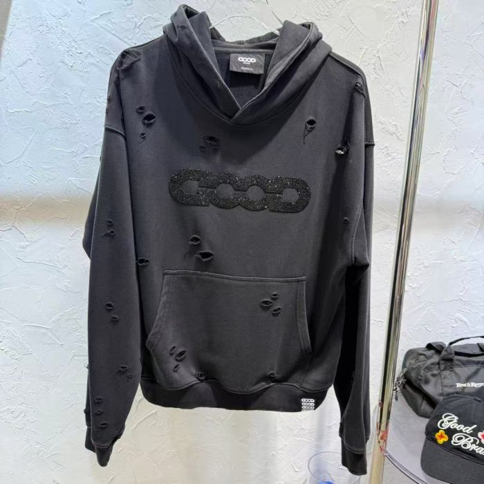 Fine Glitter Crushed Diamond Distressed Hoodie 3 colors 29319479