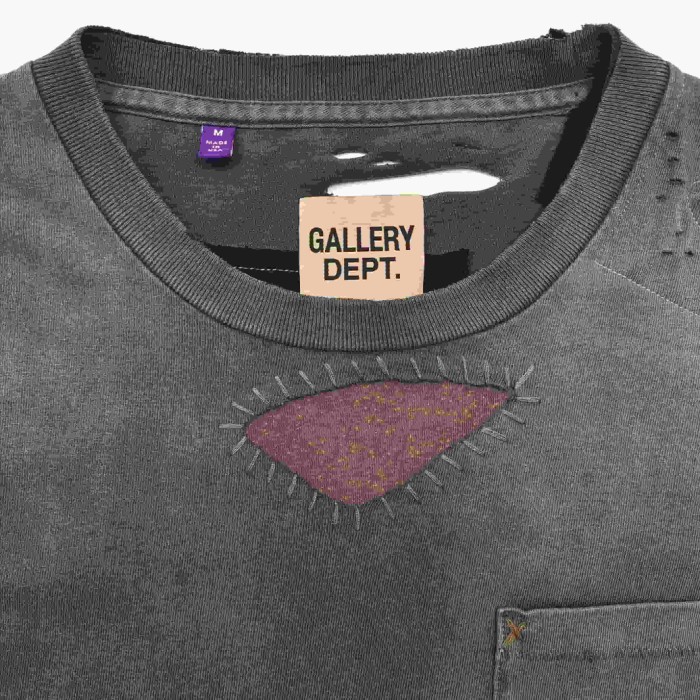 [Big & Tall for weights up to 260 lbs]1:1 quality version Patch Ripped Pocket Print Washed Tee 29319569