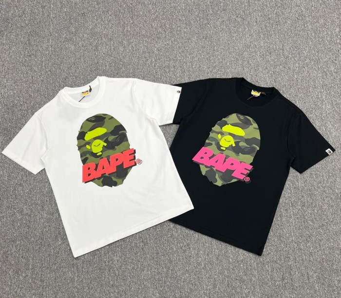 1:1 quality version Watermelon Color Camo Ape Head Print Tee 2 colors 29321684