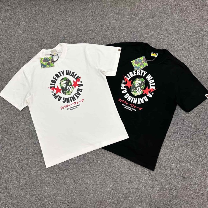 1:1 quality version Liberty Walk Co-branded Circular Letter Ape Head Print Tee 2 colors 29321674