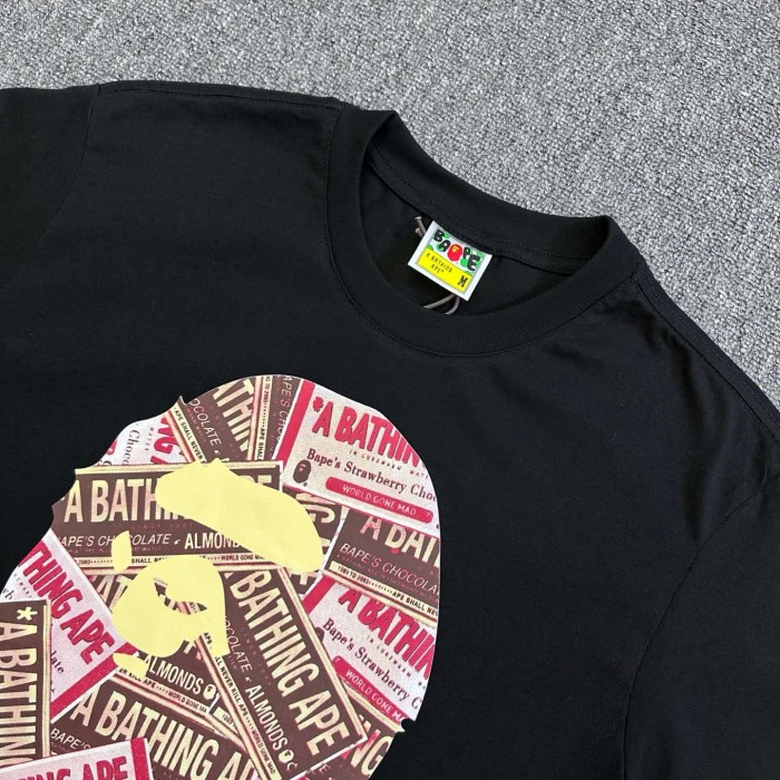 1:1 quality version Valentine's Day Limited Chocolate Wrapper Collage Print Tee 2 colors 29321680