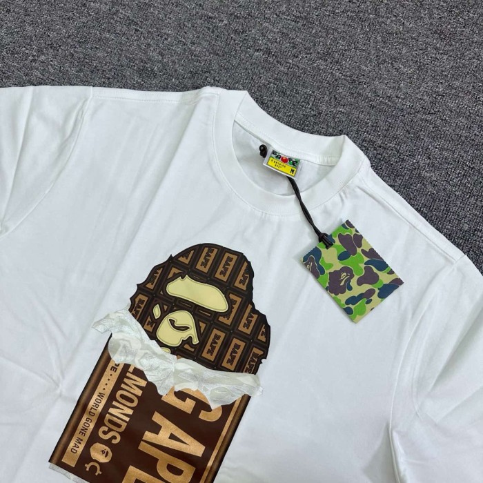 1:1 quality version Valentine's Day Limited Chocolate Block Ape Head Print Tee 2 colors 29321681