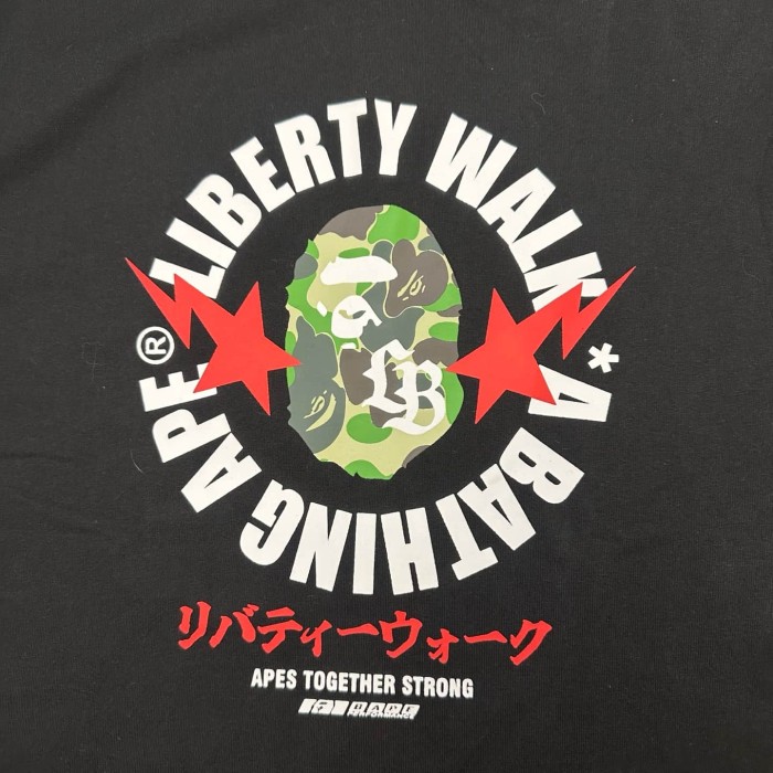 1:1 quality version Liberty Walk Co-branded Circular Letter Ape Head Print Tee 2 colors 29321674