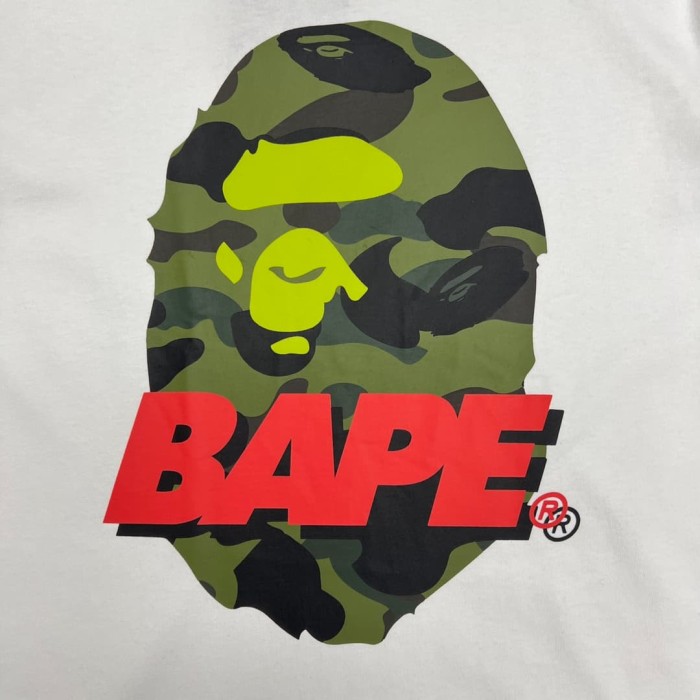 1:1 quality version Watermelon Color Camo Ape Head Print Tee 2 colors 29321684