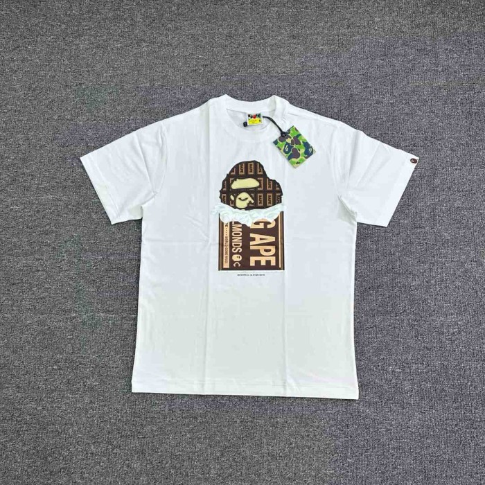 1:1 quality version Valentine's Day Limited Chocolate Block Ape Head Print Tee 2 colors 29321681