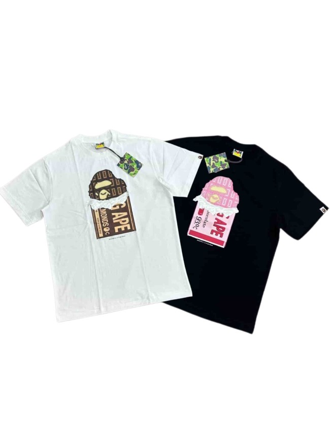 1:1 quality version Valentine's Day Limited Chocolate Block Ape Head Print Tee 2 colors 29321681