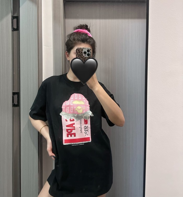 1:1 quality version Valentine's Day Limited Chocolate Block Ape Head Print Tee 2 colors 29321681