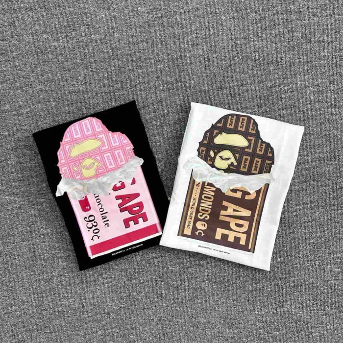 1:1 quality version Valentine's Day Limited Chocolate Block Ape Head Print Tee 2 colors 29321681